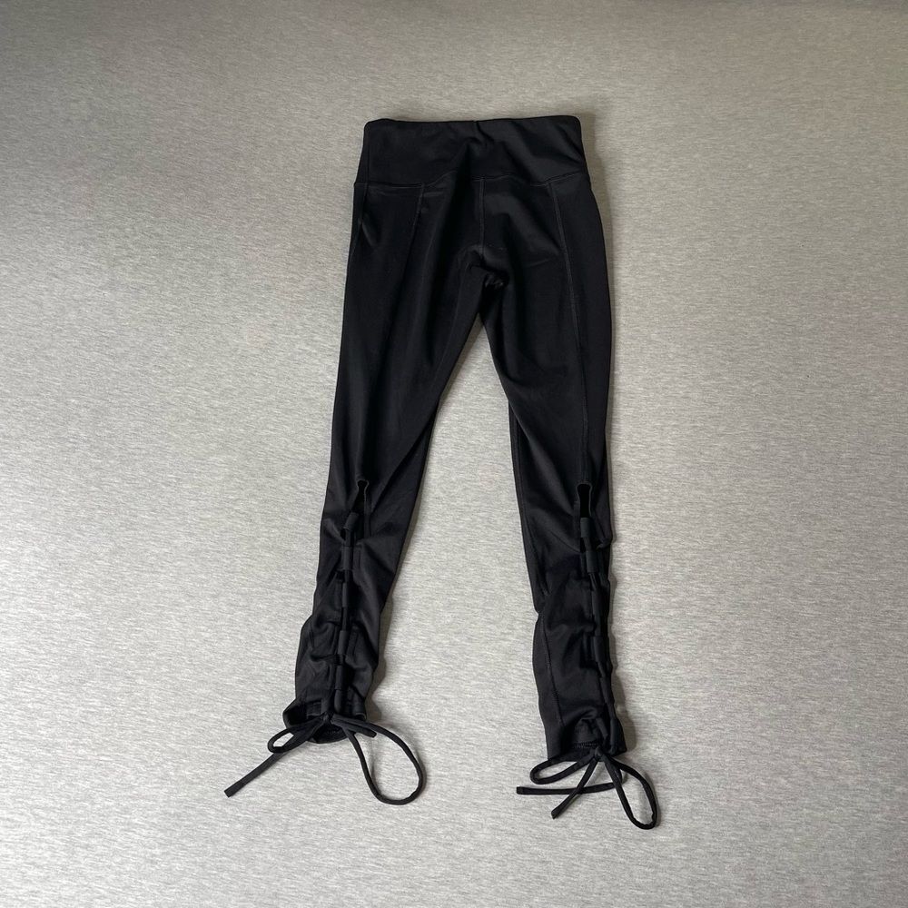 Fashion Nova Women's Day to Night Moto Cut-Out Tie Leggings